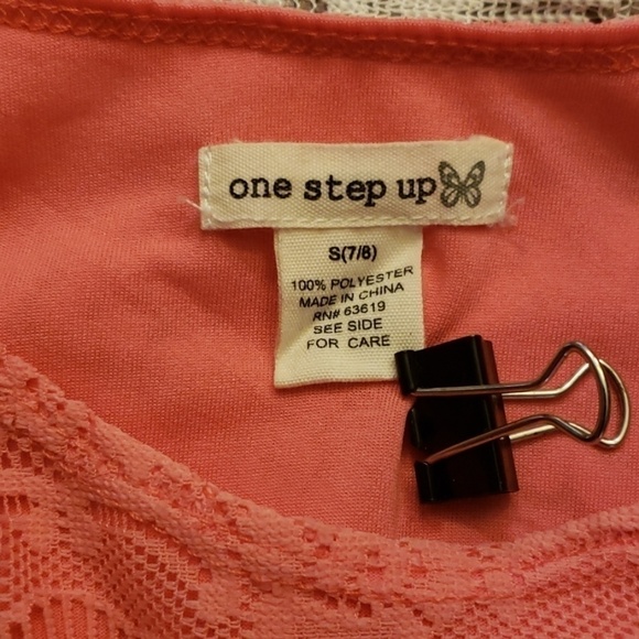 One Step Up Girls Peach Lace Hi-Lo Wrap Dress EUC - Picture 2 of 9
